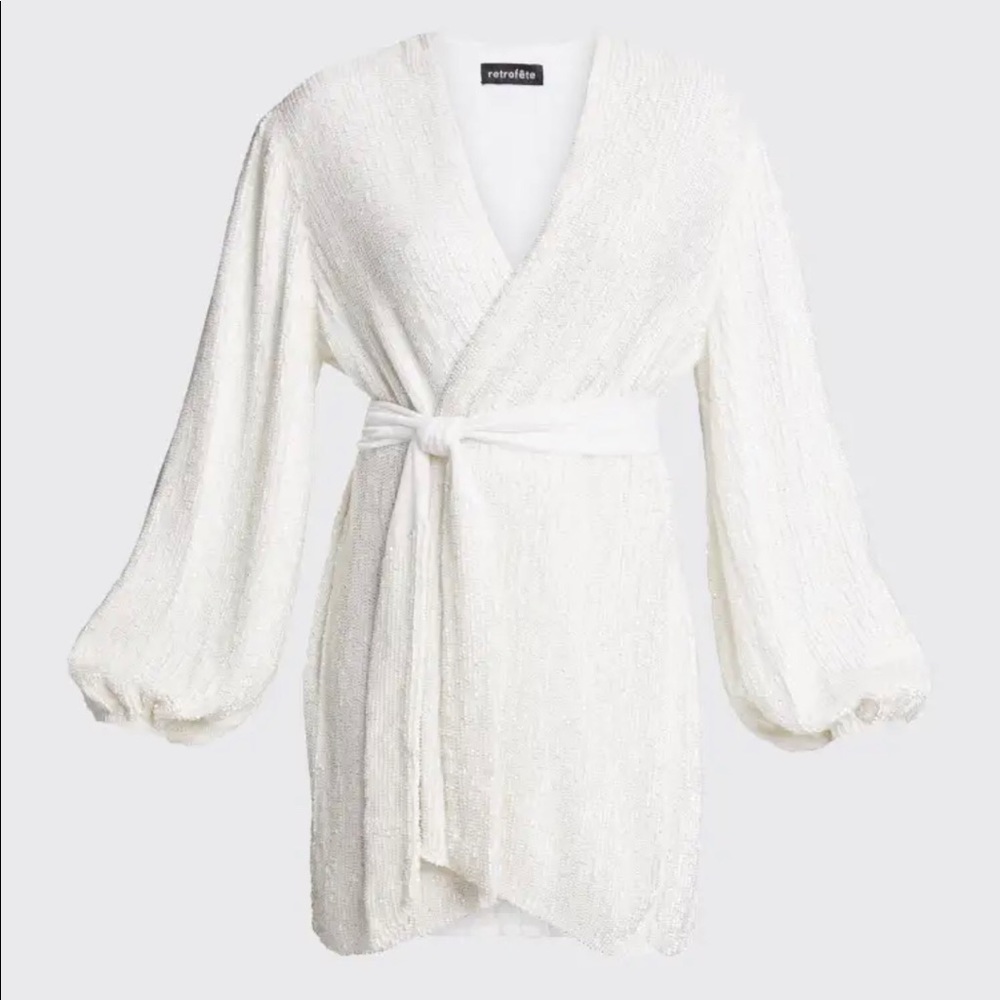 White Retrofete Gabrielle robe sequins gown